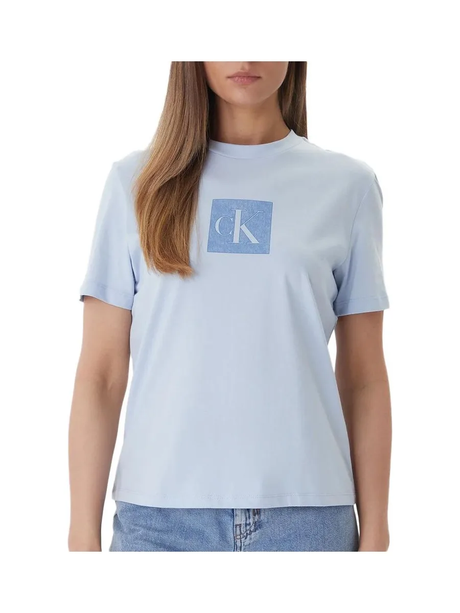 T-Shirt Bleu Femme Calvin Klein Jeans Monog 1