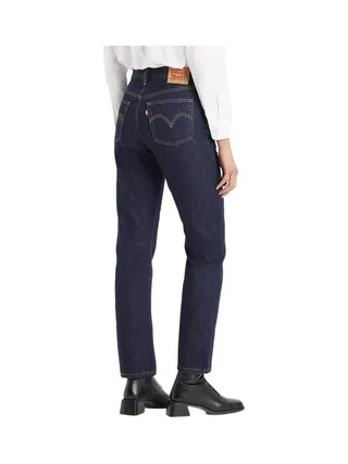 Jean 501 Bleu Foncé Femme Levi's Med Indigo 12501 2