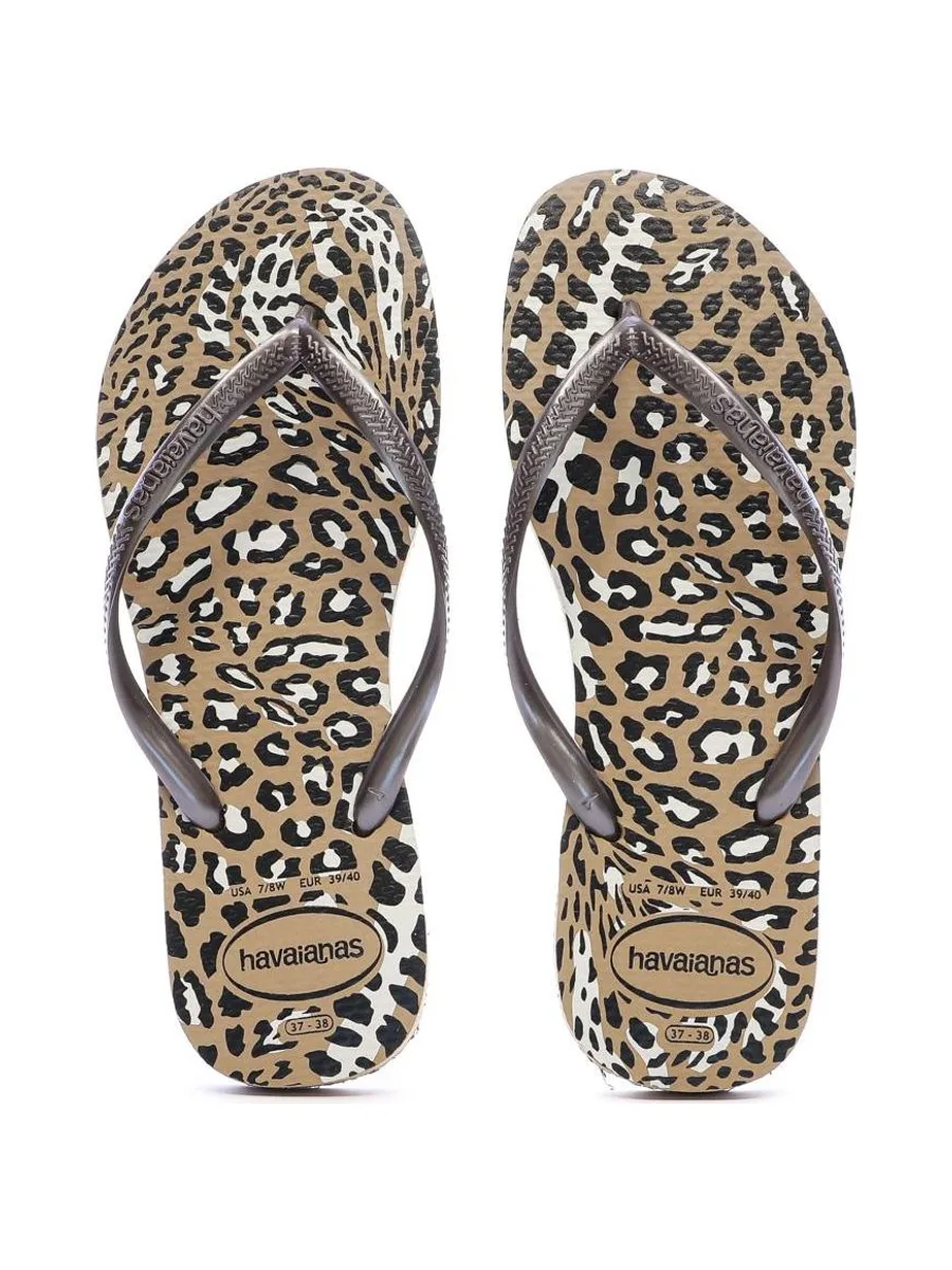 Tongs Marron Femme Havaianas Slim Animals Infradito 3