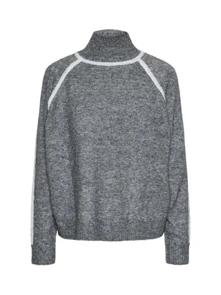 Pull Gris/Blanc Femme Pieces Lola 1