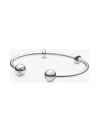 Pandora - Jonc Open silicone stoppers interchangeable end caps en argent 1