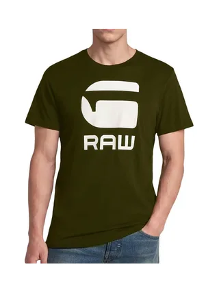 T-Shirt Vert Homme G-Star RAW Logo 1