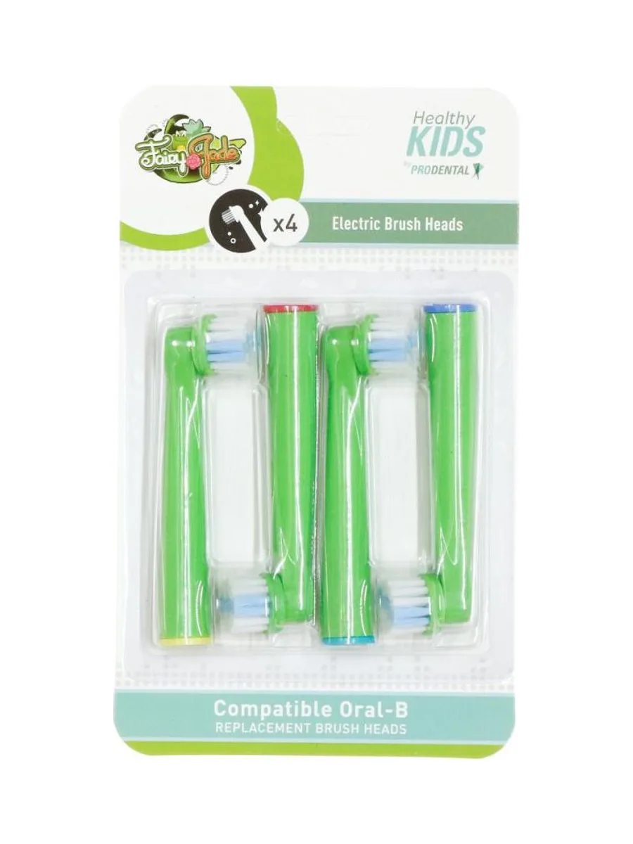 x4 Brossettes de Rechange Rotative Prodental Healthy Kids Fairy Jade 1