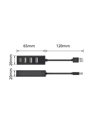 USB 2.0 Hub mini 4 port black 2