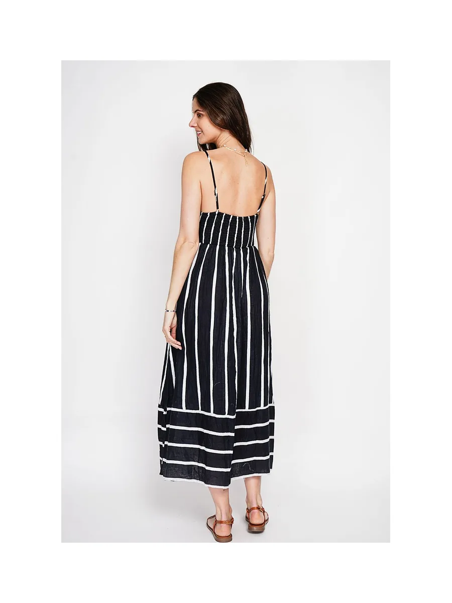 Robe Longue d'Été à Bretelles Rayée 12