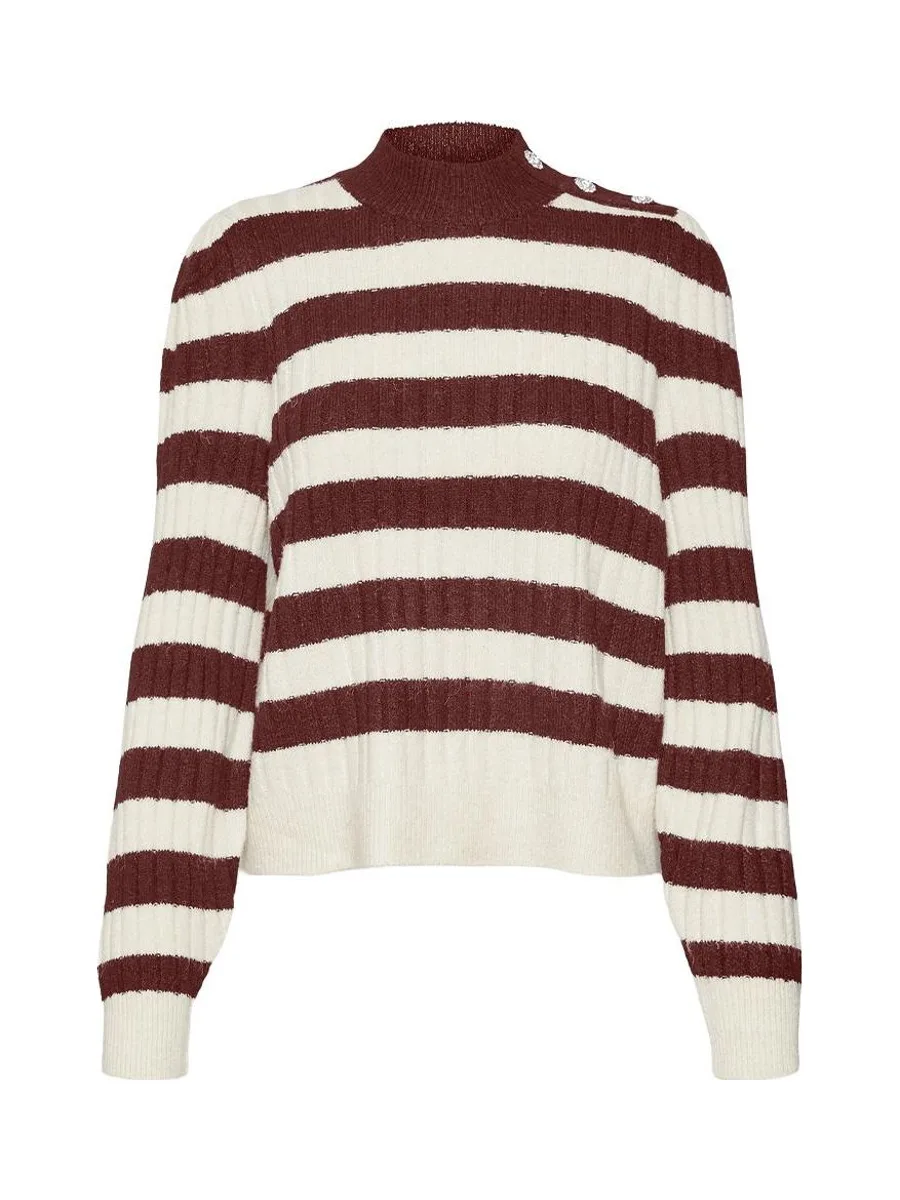 Pull Rayures Bordeaux/Blanc Femme Vero Moda Melya 2
