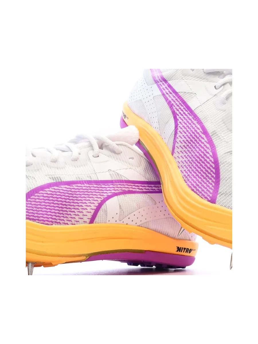 Chaussures Athlétisme Blanc/Rose Mixte Puma Crossfox Nitro Elite 8
