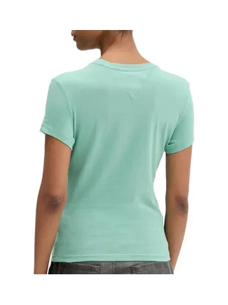 T-Shirt Slim Vert Femme Tommy Hilfiger Logo 2