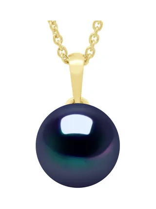 Pendentif Bélière Véritable Perle de Culture d'Eau Douce Bouton 9-10 mm — Or Jaune 375 Millièmes 1