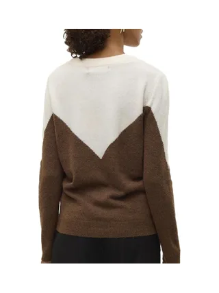 Pull Marron/Blanc Femme Vero Moda Plaza 2