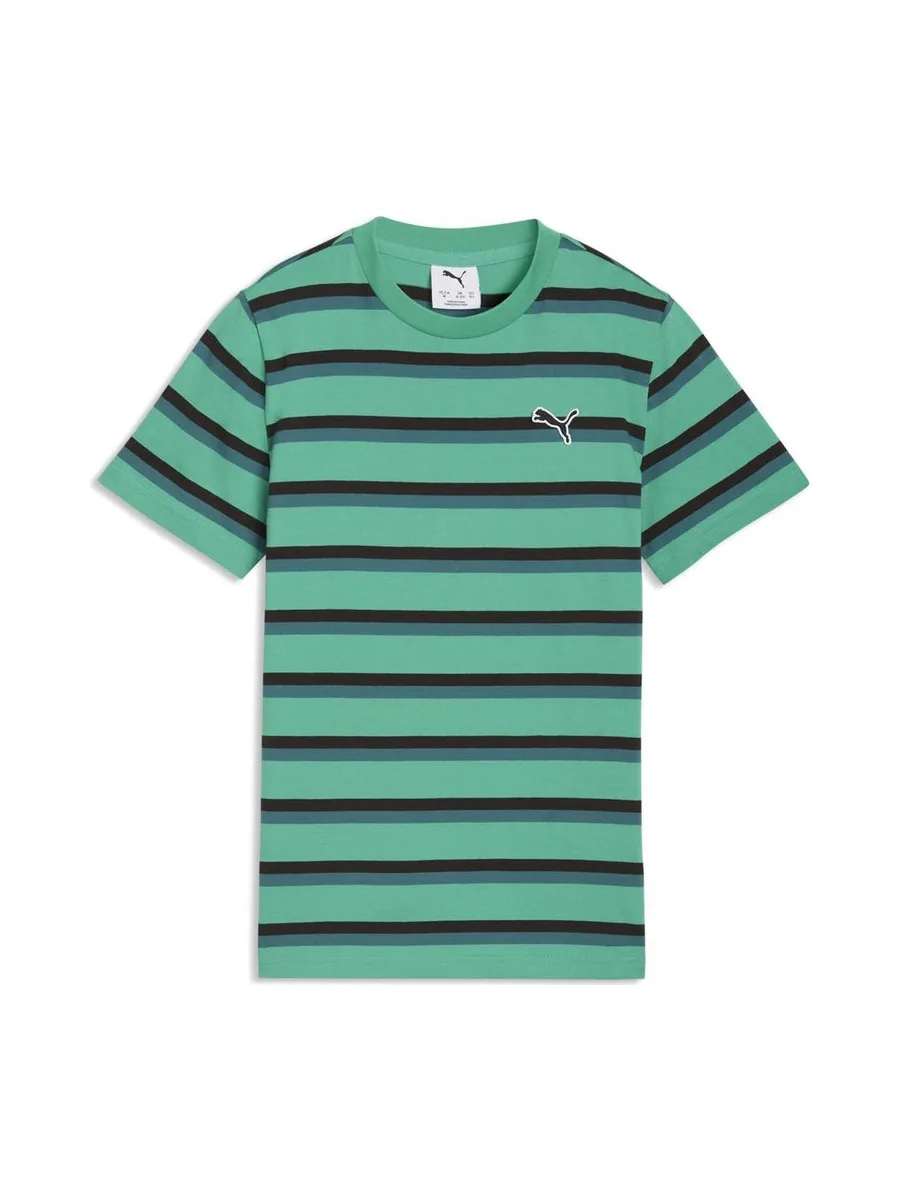 T-Shirt Vert/gris Garçon Puma Ess Elevated Striped 2