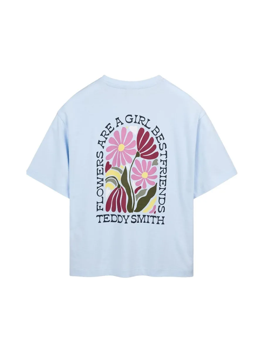 T-Shirt Bleu Femme Teddy Smith Flowa 3