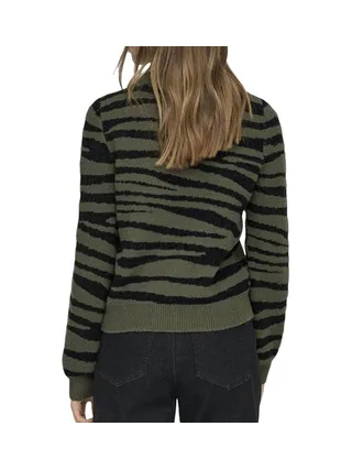 Pull Noir/Kaki Zébré Femme JDY Lorraine 2