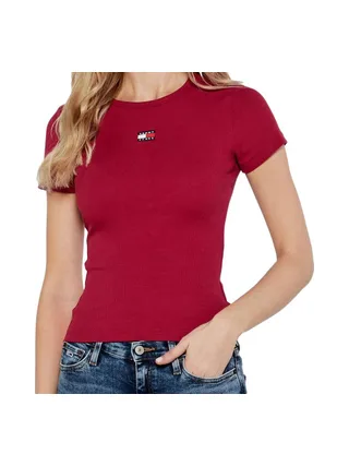 T-Shirt Rose Foncé Femme Tommy Hilfiger Badge 1