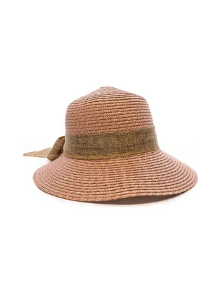 Chapeau de soleil en paille rose Via Lorenzo Pan Coupe Ocean 2