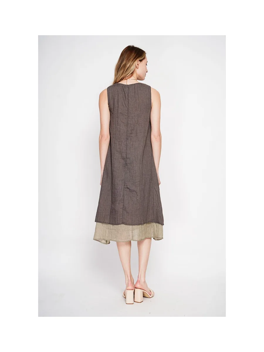 Robes doublé décontractées col v  S/M 16