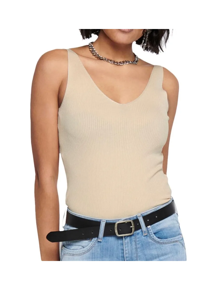 Débardeur en Maille Beige Femme JDY NANNA 2