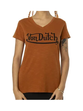 T-shirt Orange Femme Von Dutch Slub 1