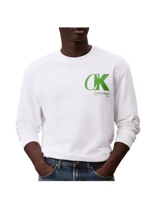 Sweat Blanc Homme Calvin Klein Jeans Terry 1