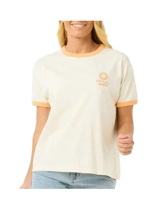 T-Shirt Écru Femme Rip Curl Carlos Ringer 1
