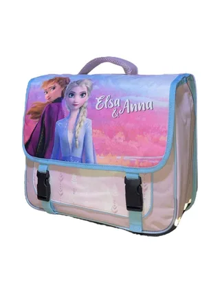 Cartable Violet/Rose Fille Elsa & Anna La Reine des Neiges 1
