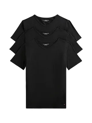 X3 T-Shirts Noir Homme Tommy Hilfiger Stretch 1