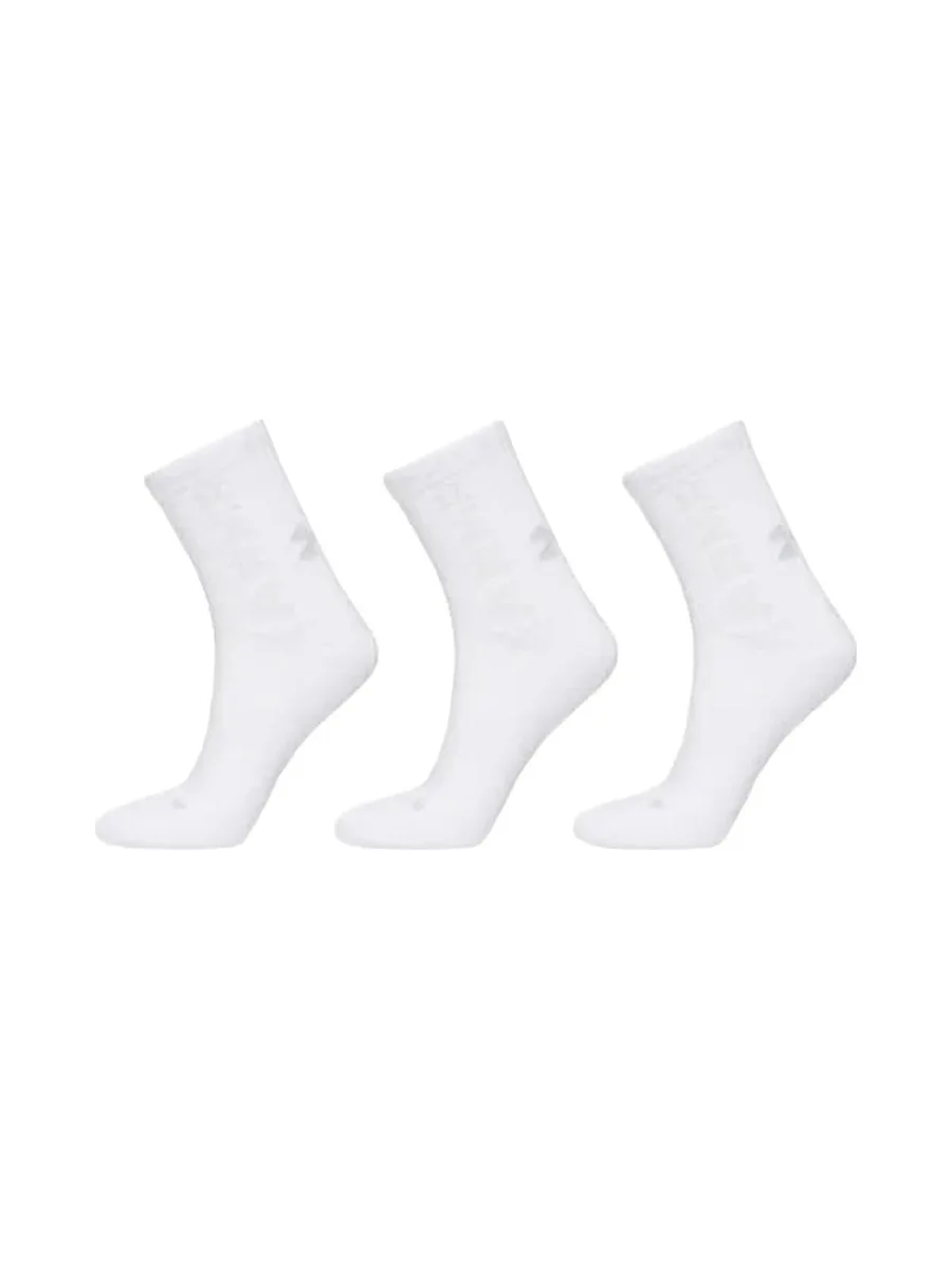 X3 Paires de Chaussettes Blanches Homme Under Armour Mid-crew 2