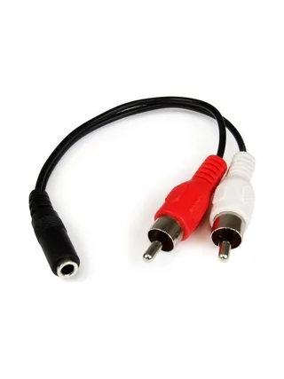 6in Stereo 3.5mm M to 2x RCA F Cable 1