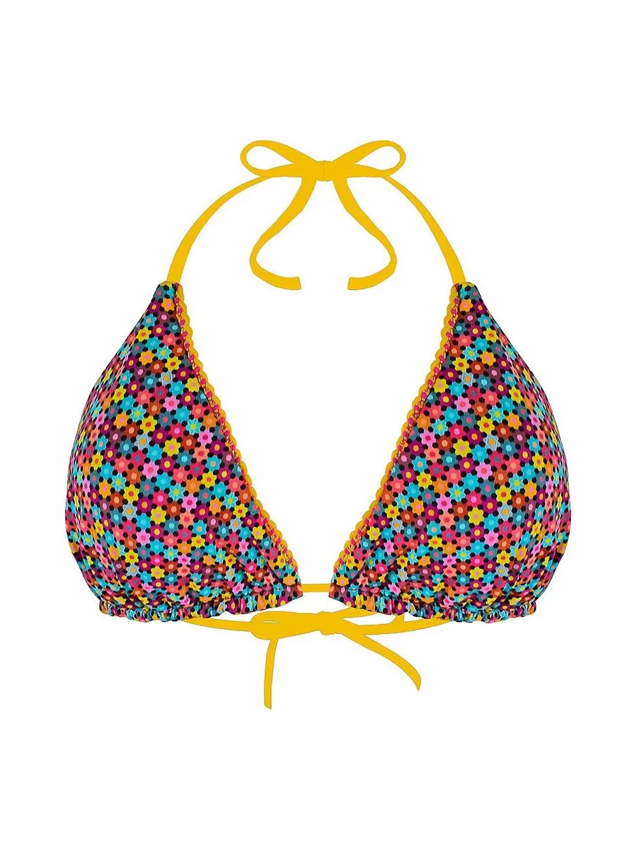 Haut de Maillot de bain Fleurs Ficelle GRAIN DE SABLE 1