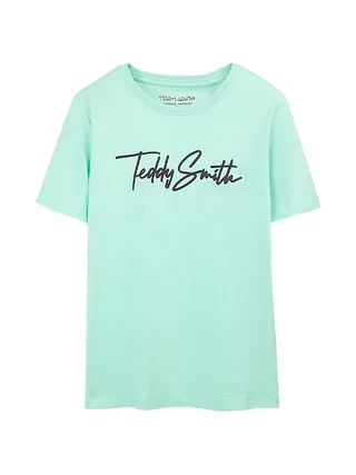 T-Shirt Vert Menthe Garçon Teddy Smith Evan 1