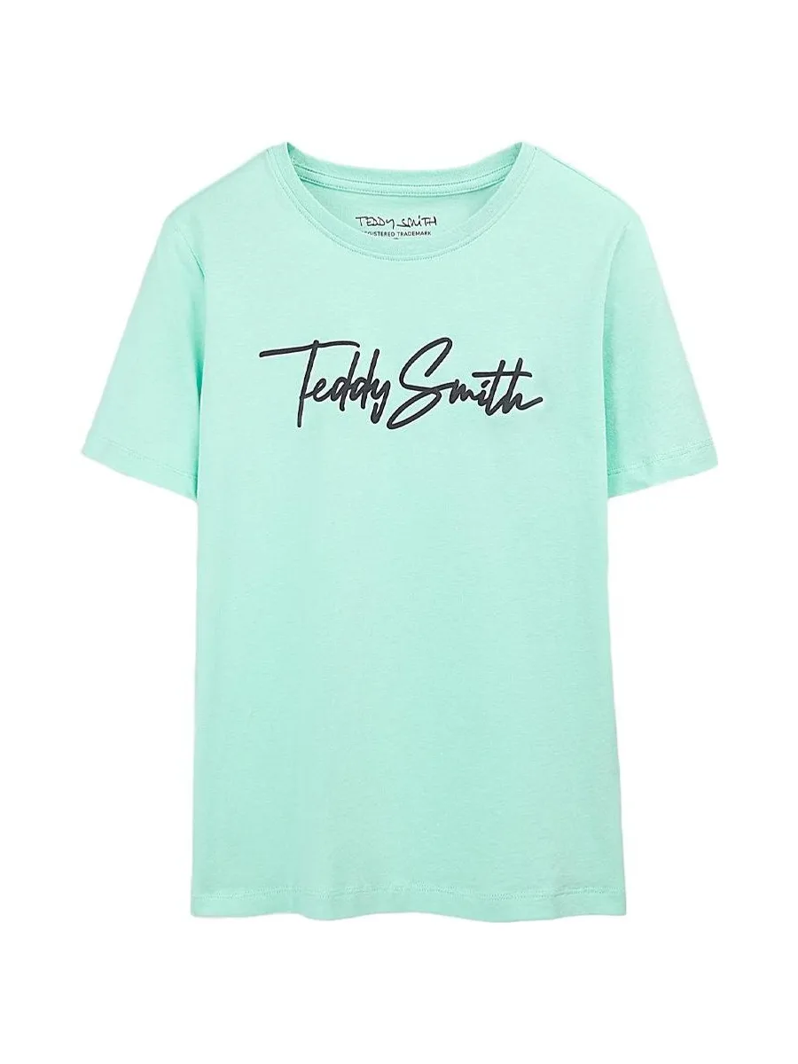 T-Shirt Vert Menthe Garçon Teddy Smith Evan 2
