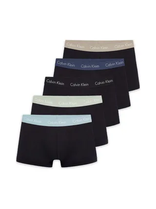 x5 Boxers Noir/Bleu Homme Calvin Klein Jeans Low Rise 1