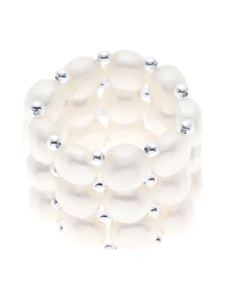 Bague 3 Rangs Véritables Perles d'Eau Douce 4 mm 2