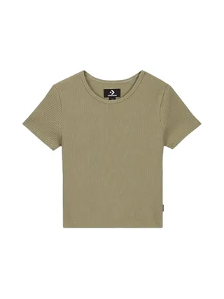 T-shirt Kaki Femme Converse The Rib Crop 1