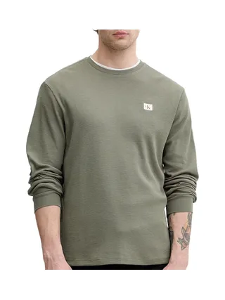 Sweat Vert Homme Calvin Klein Jeans Waffle Badges 1