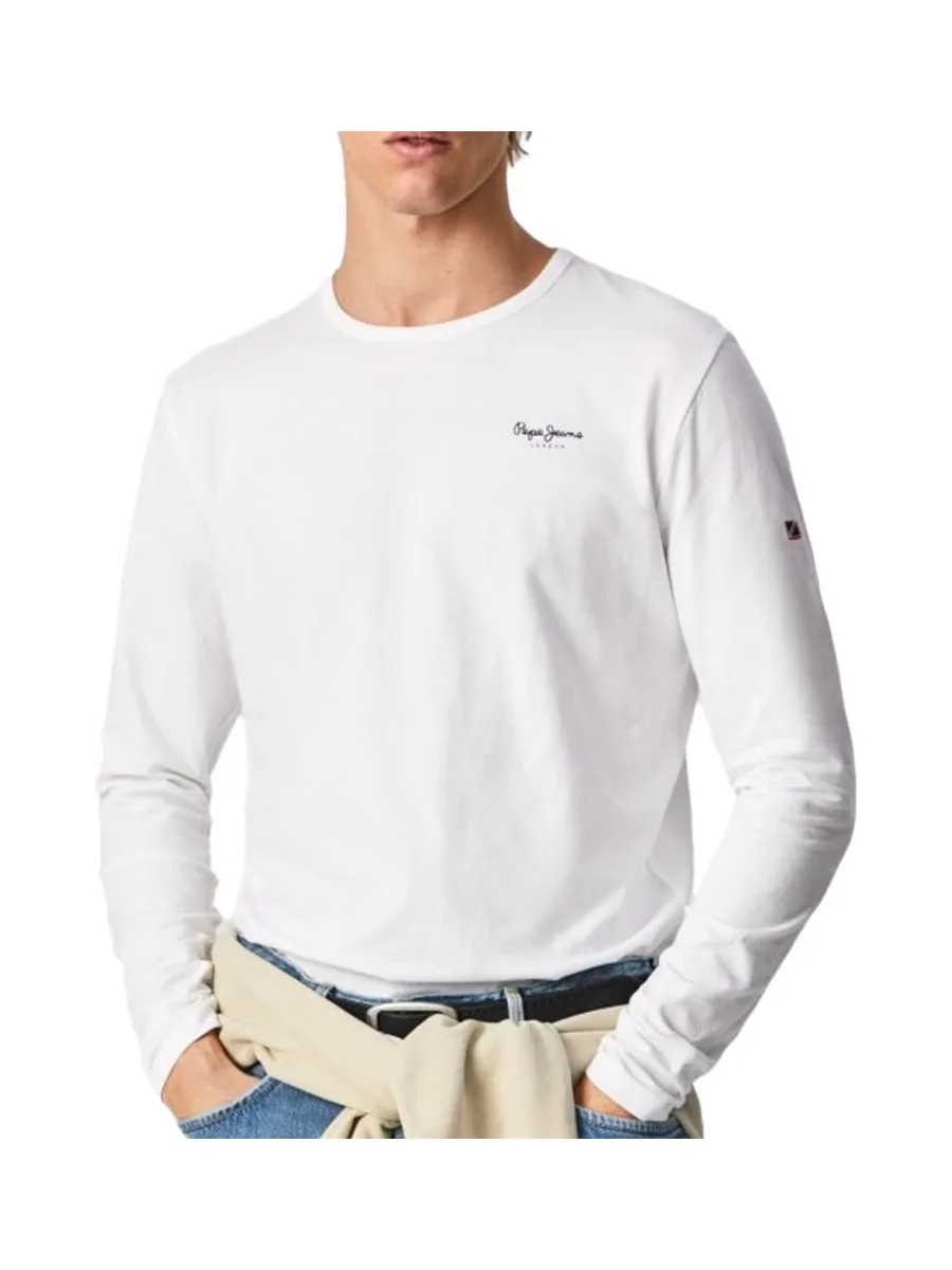 T-Shirt Manches Longues Blanc Homme Pepe jeans Original Basic 2 2