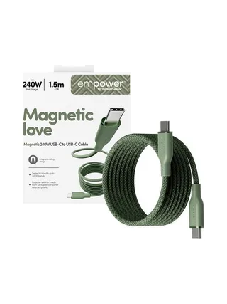 PanzerGlass empower™ by ® Magnetic 240W USB-C to USB-C Cable | USB 2.0 | 1.5M | Sage USB cable 5
