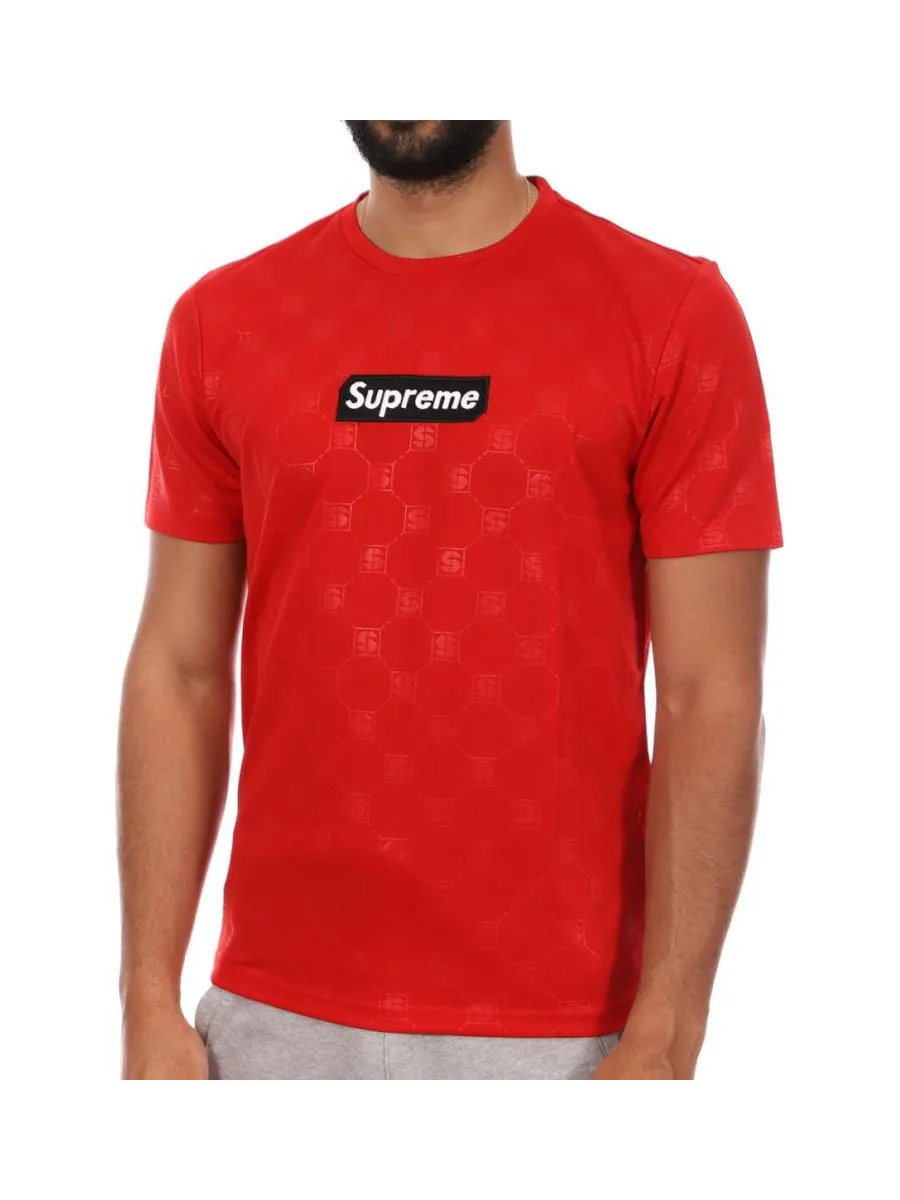 T-shirt Rouge Homme Supreme Grip Leaves 2