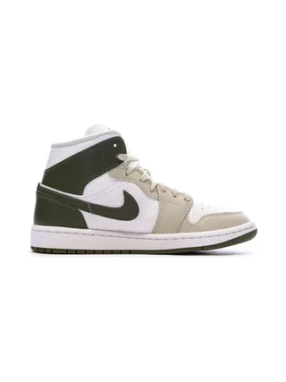 Baskets Beige/Kaki Mixte NIKE Air Jordan 1 Mid Rose 2