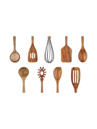 Set d'ustensiles de cuisine en bois d'acacia SKOV - 12 pièces 4