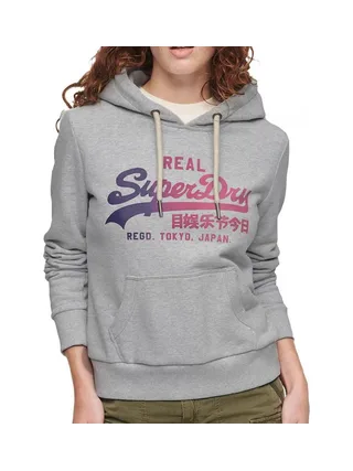 Sweat à Capuche Gris Femme Superdry Tonal Vl Graphic 1