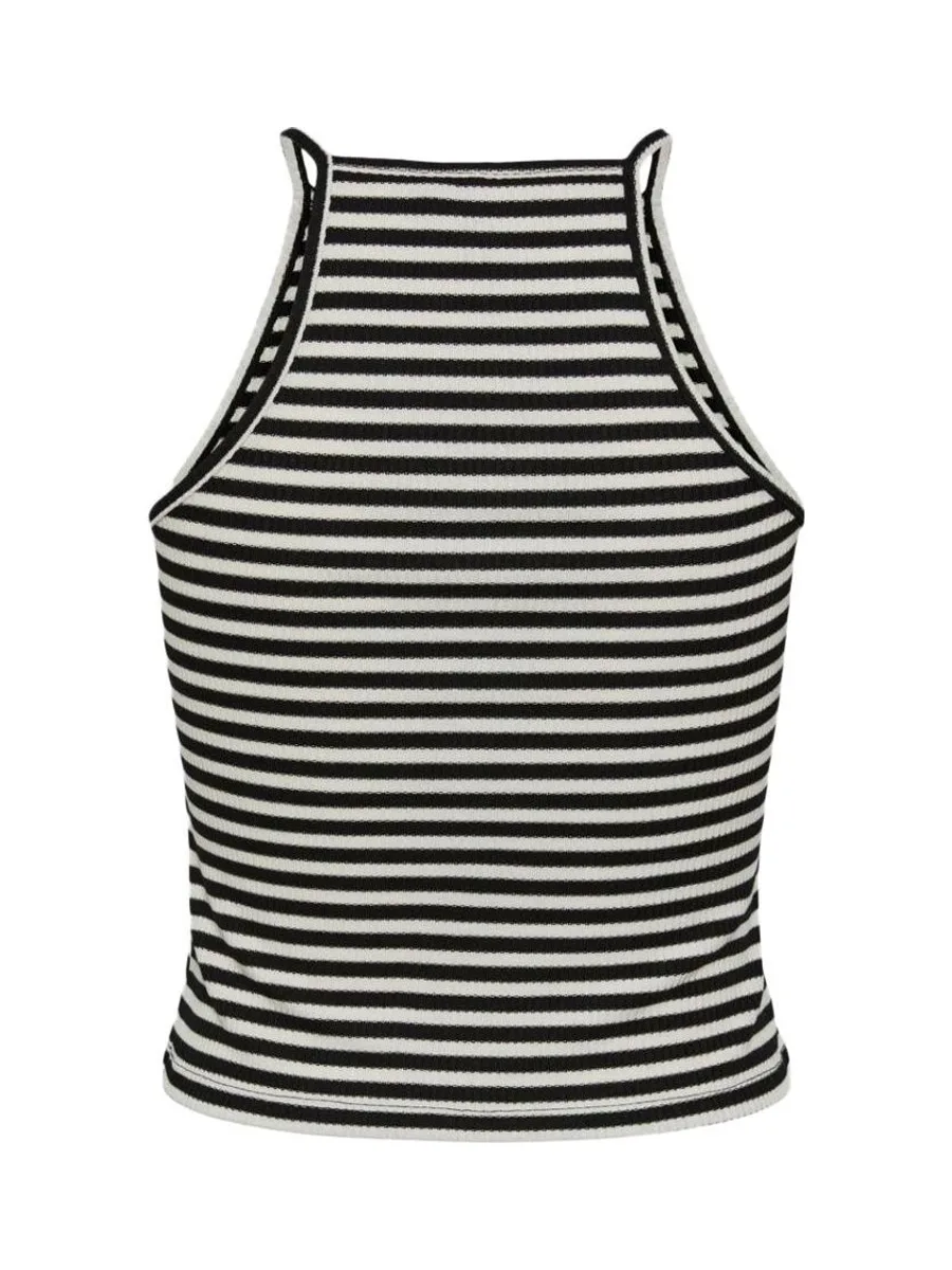 Top Noir/Blanc Femme Pieces Pcostina Strap 3