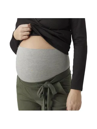 Pantalon de Grossesse Kaki Femme Mamalicious Mini 3