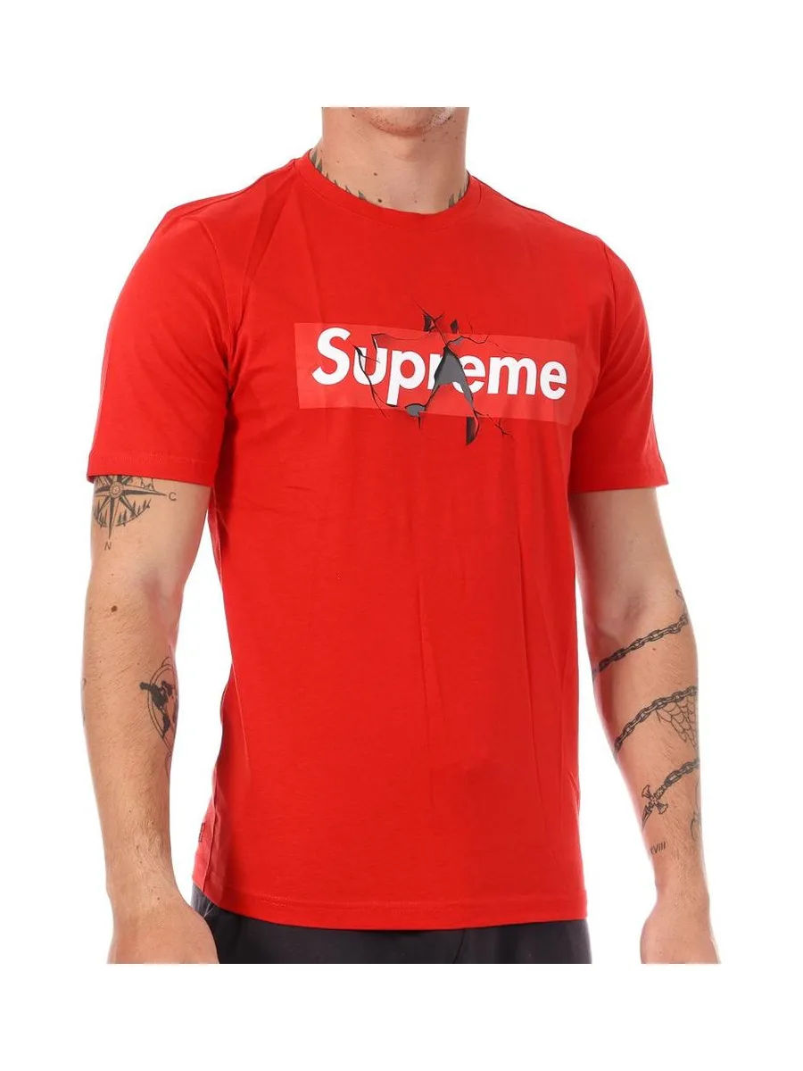 T-shirt Rouge Homme Supreme Grip Broken 2