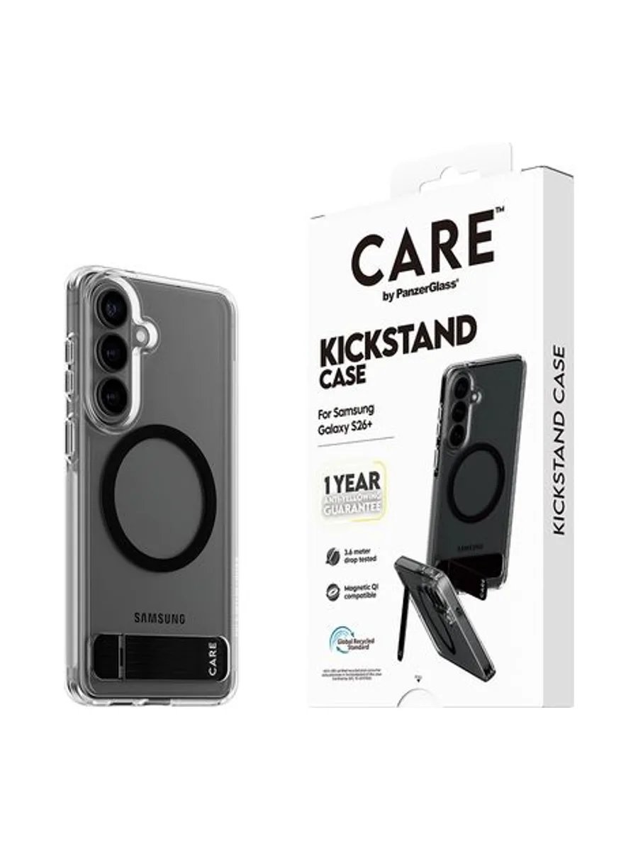 PG CARE Samsung S26+clear/black Kicks QI 7
