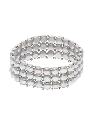 Bracelet 3 Rangs Véritables Perles d'Eau Douce 4 mm — 18 cm 1