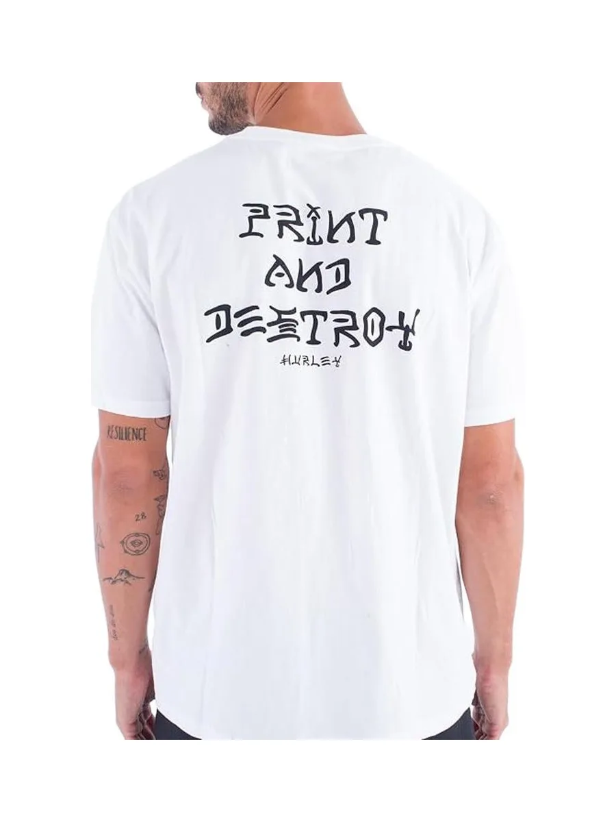 T-shirt Blanc Homme Hurley Print And Destroy 3