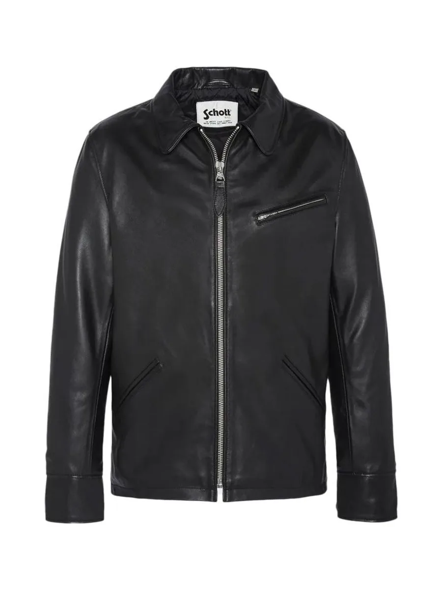 Veste En Cuir Noire Homme Schott LC9521D 2