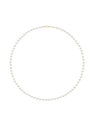 Collier Véritables Perles d'Eau Douce Grain de Riz 4-5 mm — Or Jaune 750 Millièmes — 42 cm 1