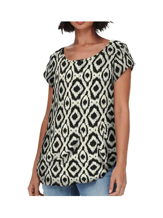 Top Noir/Beige à motifs Femme Only Nova 1
